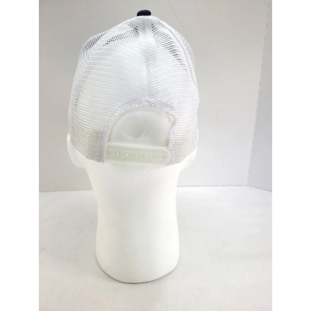 Ariat Hat Cap Mens Adjustable Blue White Mesh Logo Baseball Breathable Casual